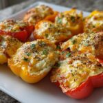 5 minute Protein Snack Cheese Stuffed Mini Peppers
