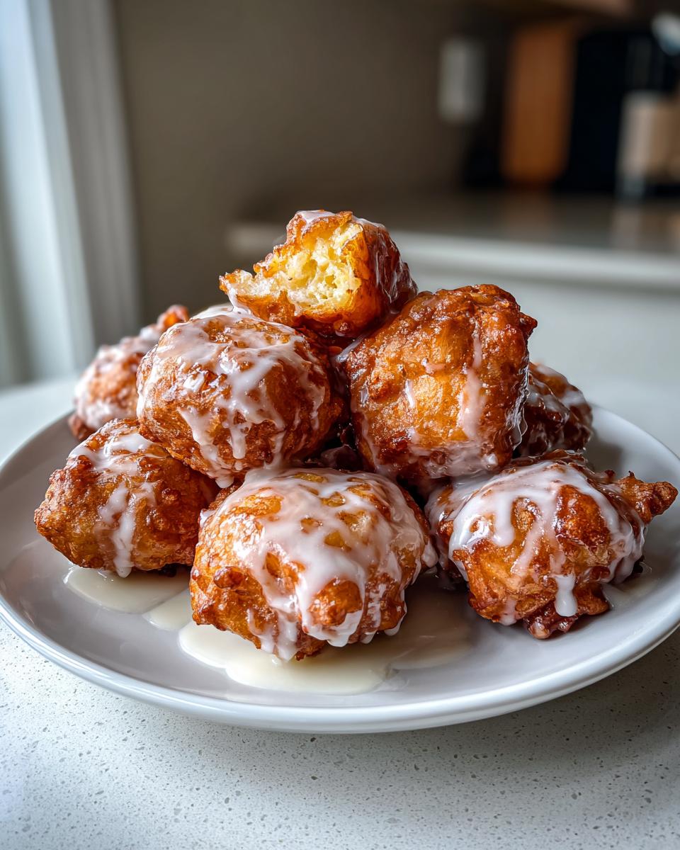 Baked Apple Fritters with Glaze - detail 2