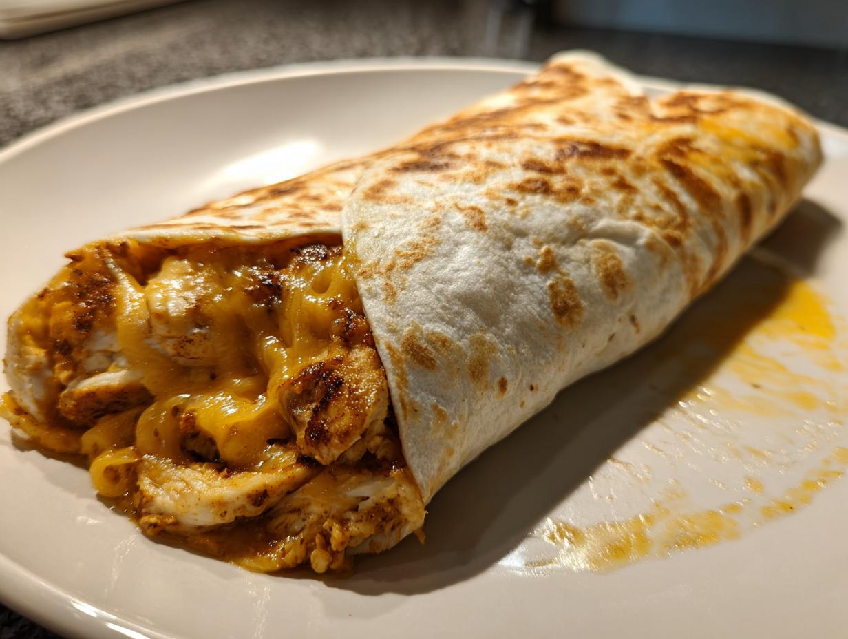 Cheesy Garlic Chicken Wraps