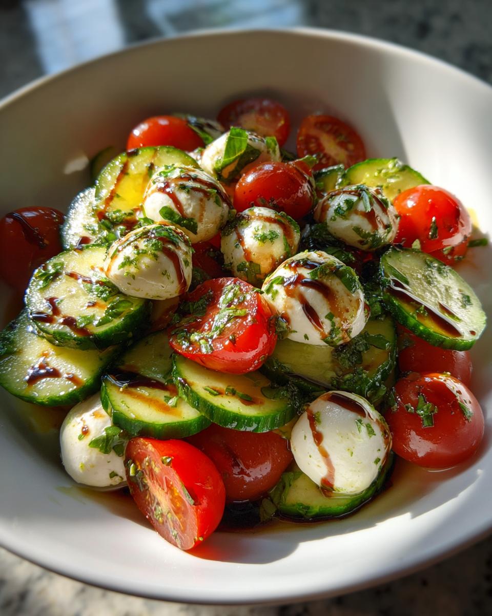 Easy Cucumber Caprese Salad - detail 2