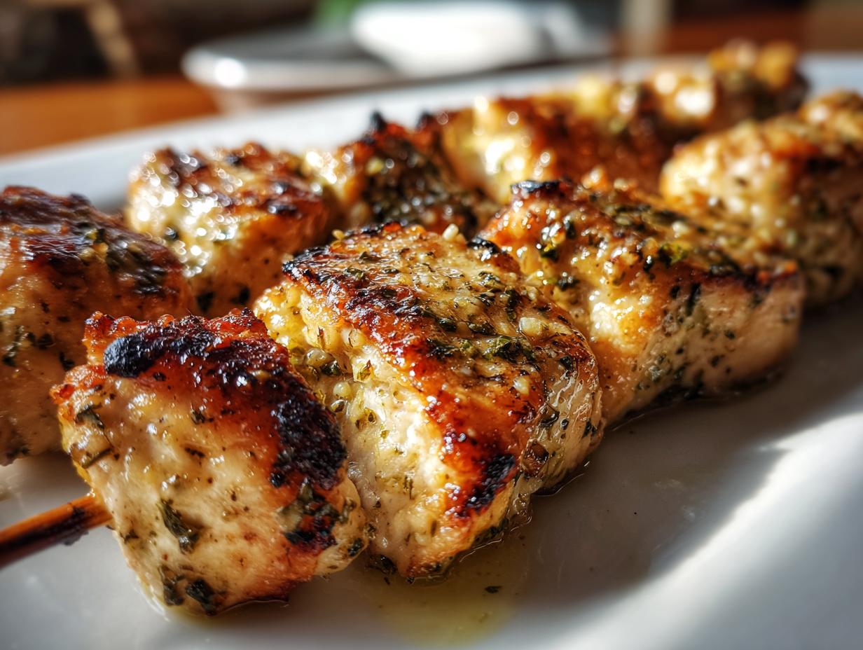Grilled Ranch Garlic Parmesan Chicken Skewers