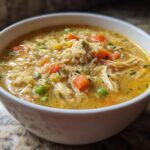 High Protein Chicken Pot Pie Soup