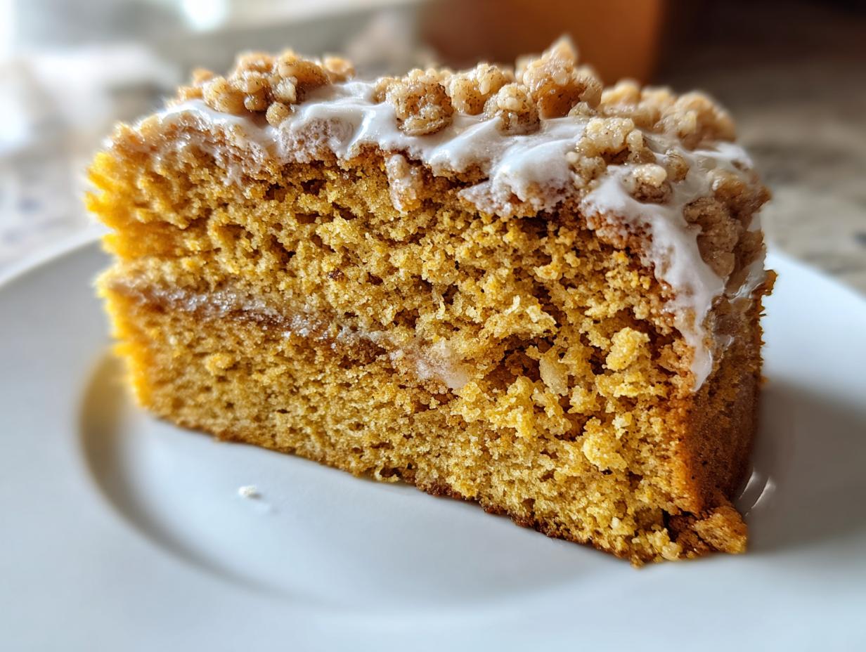 Pumpkin Coffee Cake with Cinnamon and Nutmeg