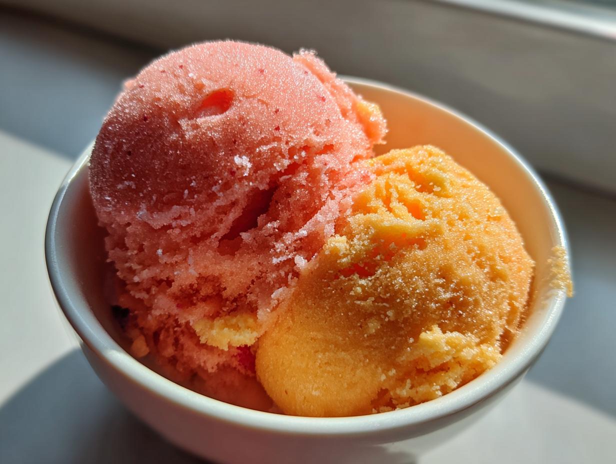 Mango Strawberry Sorbet
