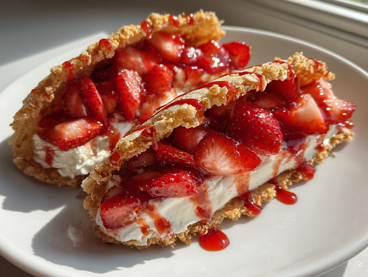 Strawberry Crunch Cheesecake Tacos