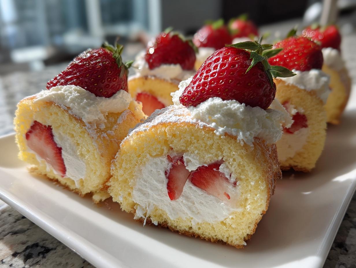 Strawberry Shortcake Sushi Rolls