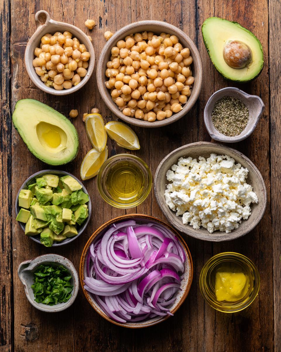 Chickpea Feta Avocado Salad - detail 1