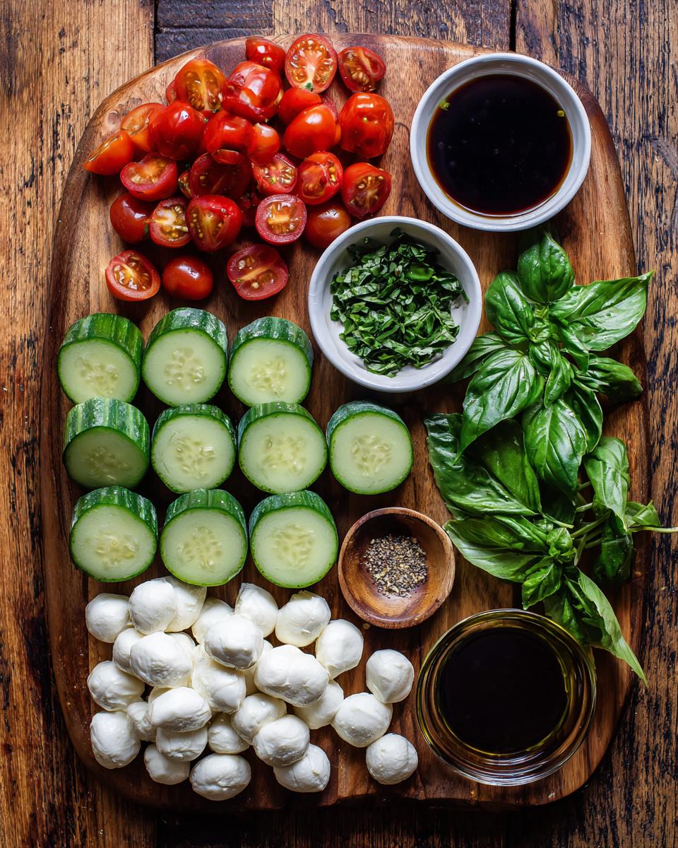 Easy Cucumber Caprese Salad - detail 1