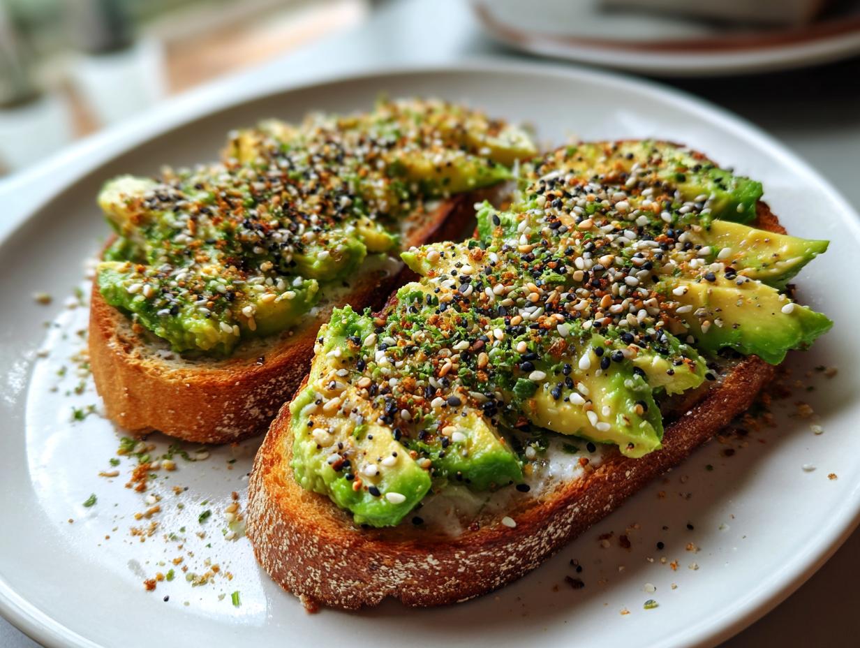 Avocado Toast with Everything Bagel Seasoning