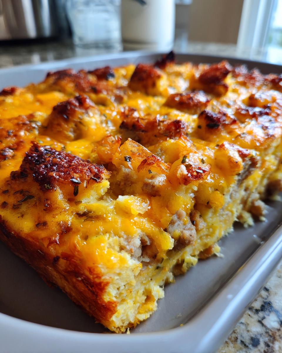 Breakfast Casserole with Turkey Sausage and Hash Browns - detail 2