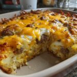Breakfast Casserole with Turkey Sausage and Hash Browns