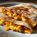 Breakfast Quesadilla with Eggs and Cheese