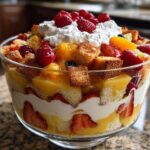 Fruit Trifle with Custard and Cream