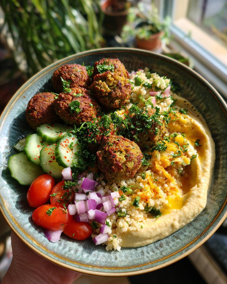 Mediterranean Breakfast Bowl with Hummus and Falafel - detail 2