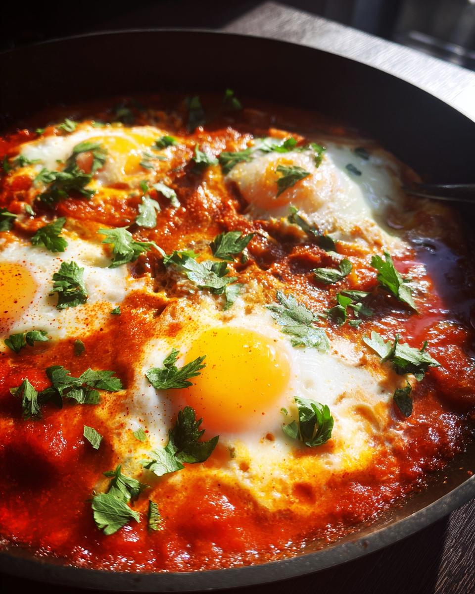 Shakshuka (Middle Eastern Poached Eggs) - detail 2