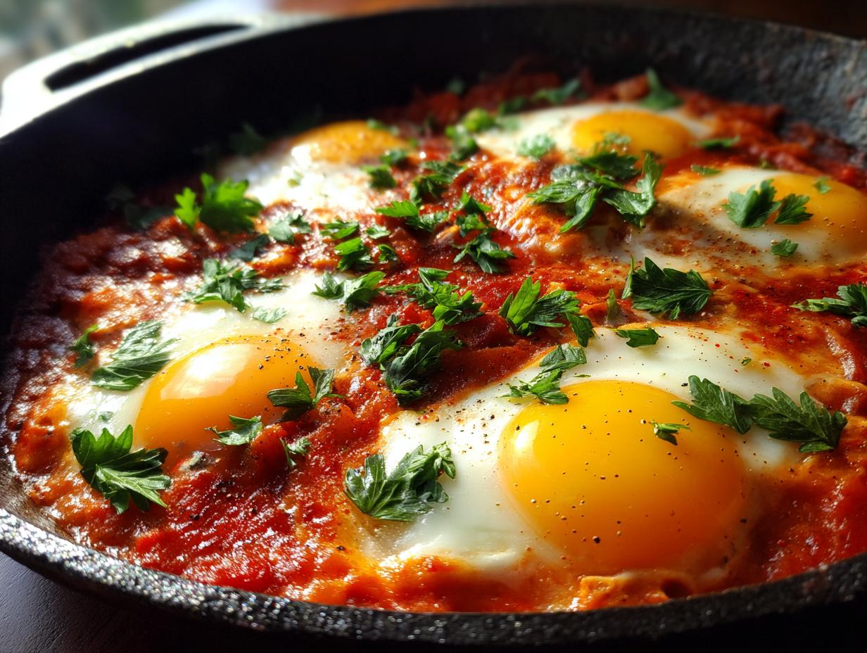 Middle Eastern Shakshuka with Poached Eggs