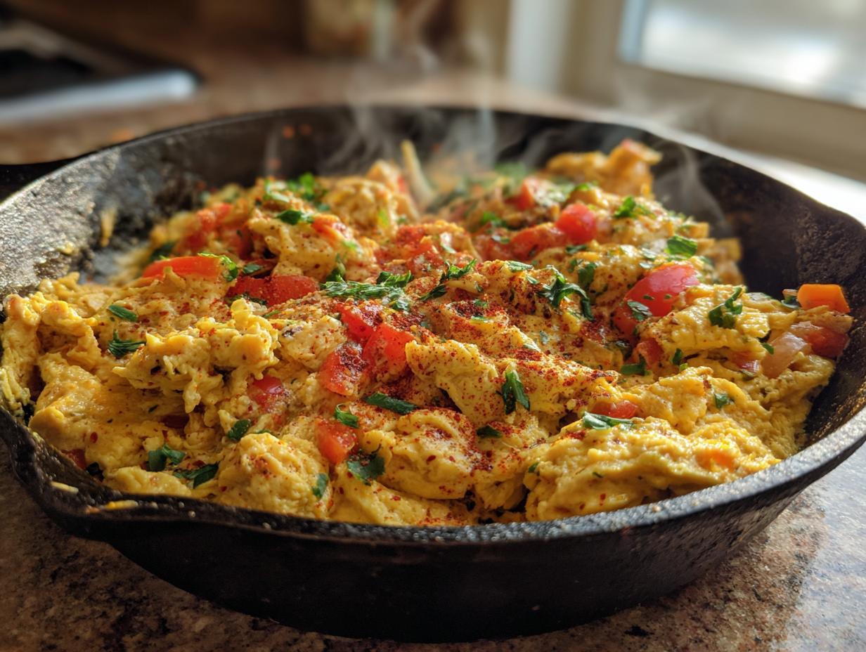 Turkish Menemen with Eggs and Vegetables