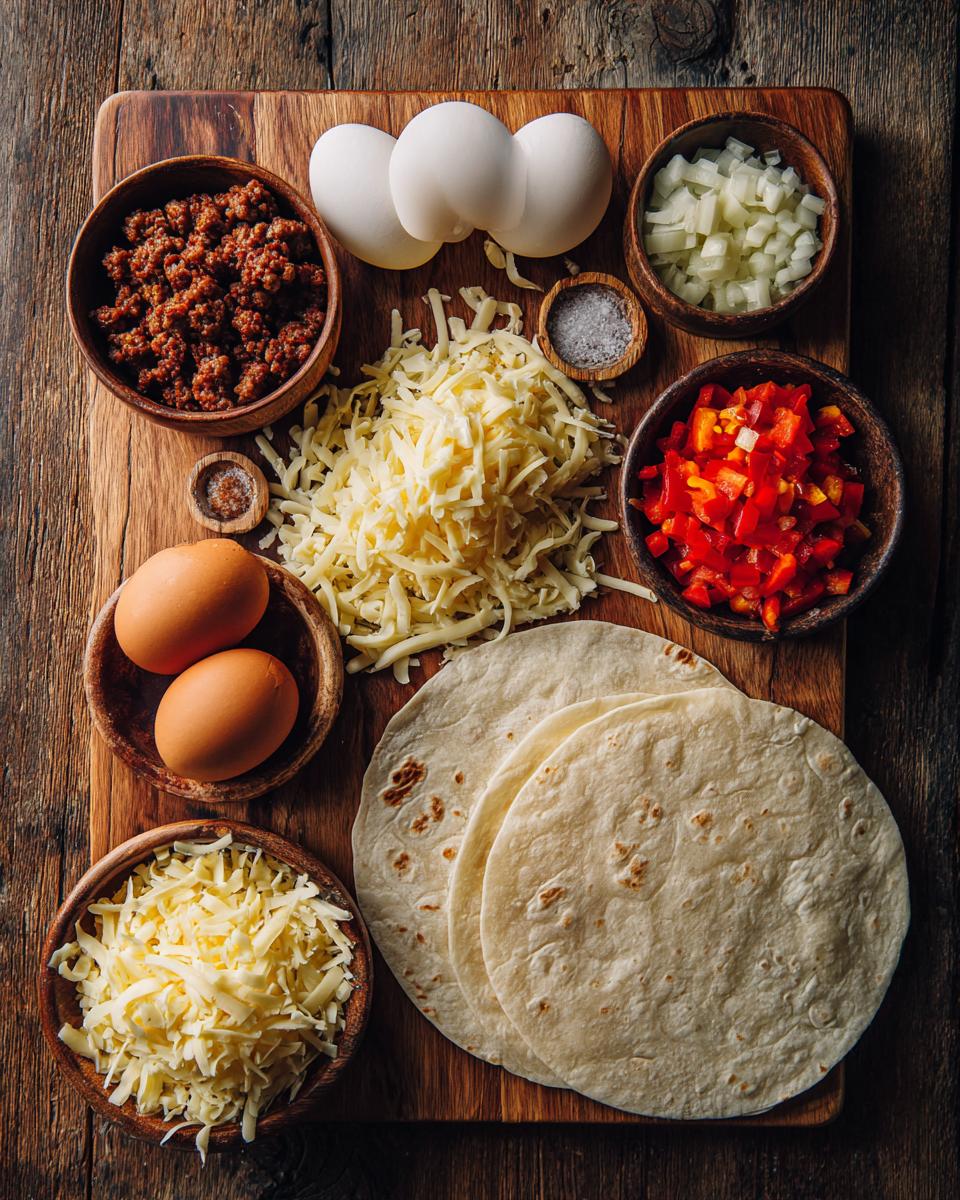 Breakfast Burrito with Scrambled Eggs and Beef Sausage - detail 1