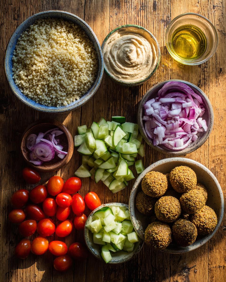 Mediterranean Breakfast Bowl with Hummus and Falafel - detail 1
