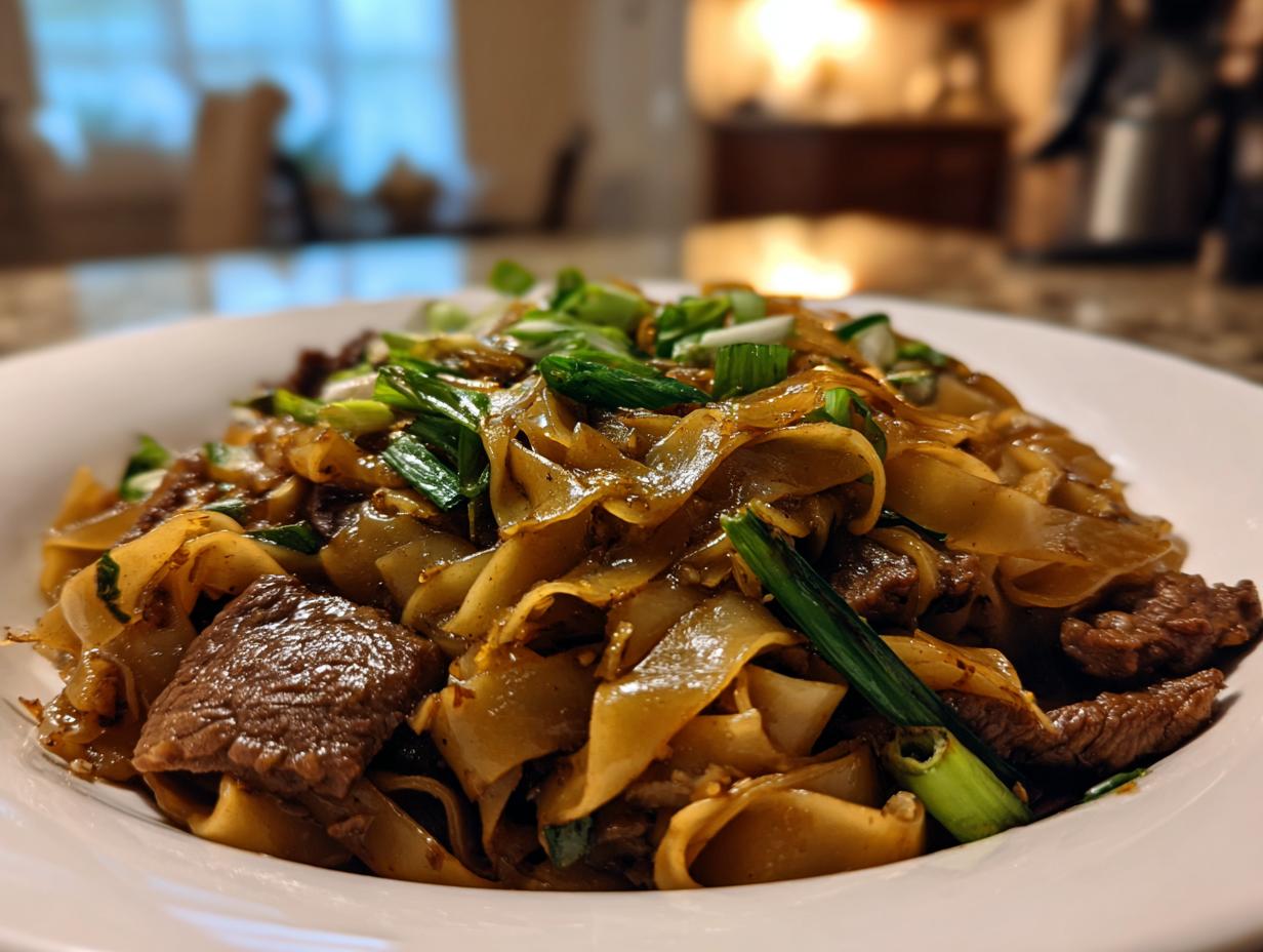 Homemade Beef Chow Fun Noodles