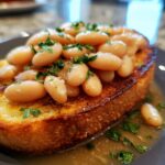 Brothy Beans on Garlic Toast