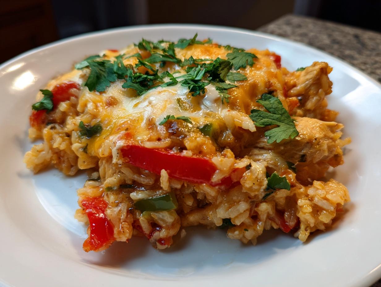 Chicken Fajita Rice Bake