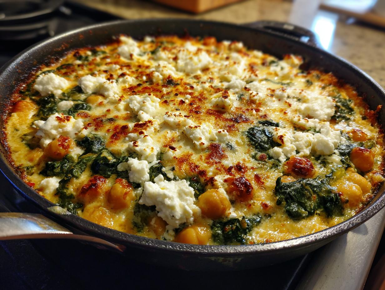 Chickpea Casserole with Spinach and Feta