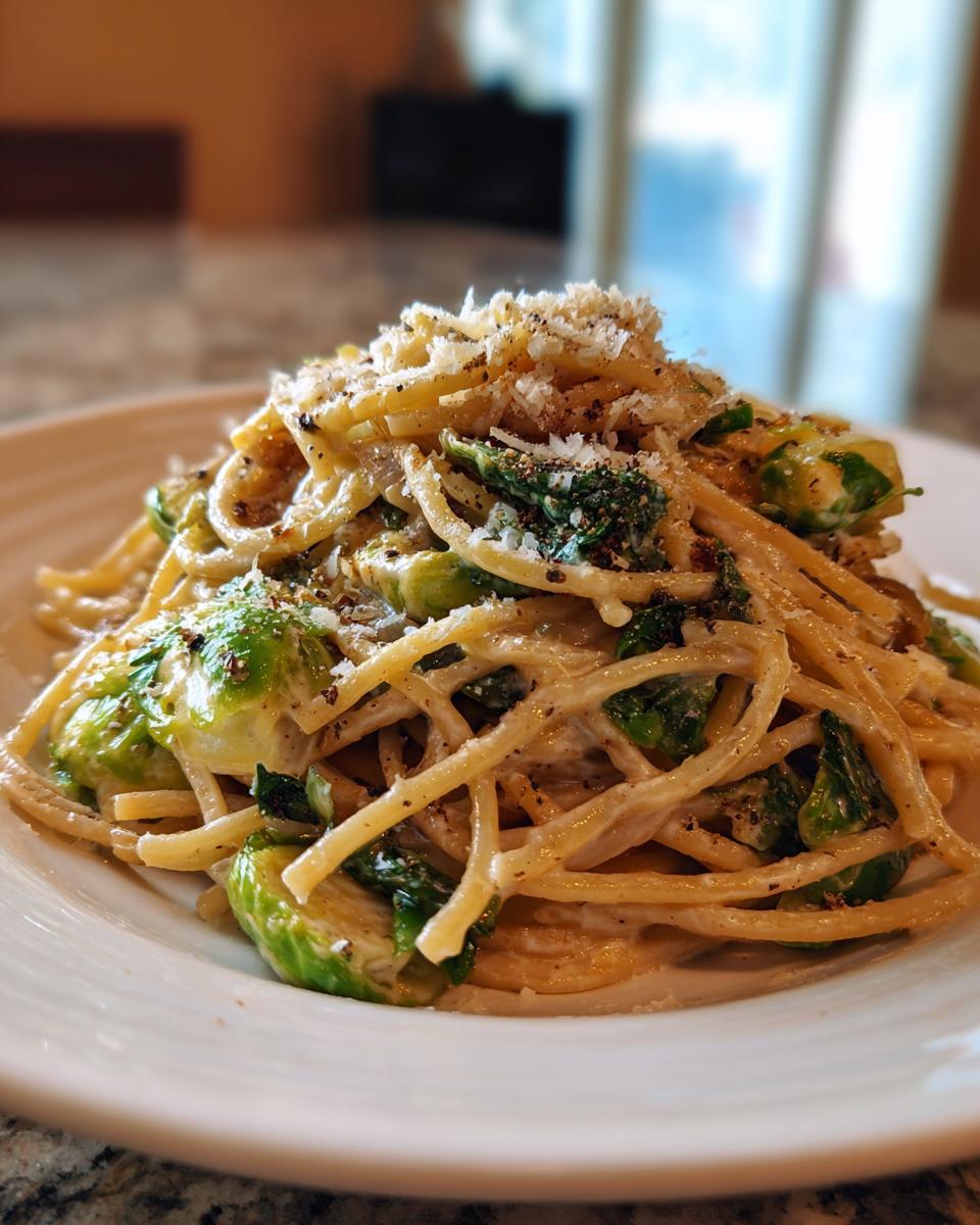 Creamy Spaghetti with Brussels Sprouts - detail 2