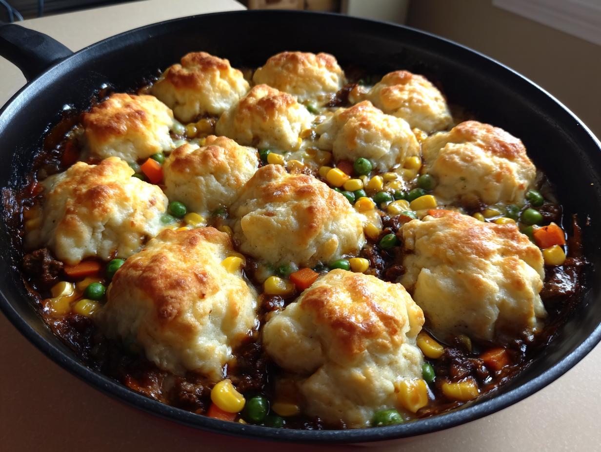 Dumpling Bake with Beef and Veggies