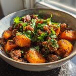 Hot Honey Sweet Potato Beef Bowl