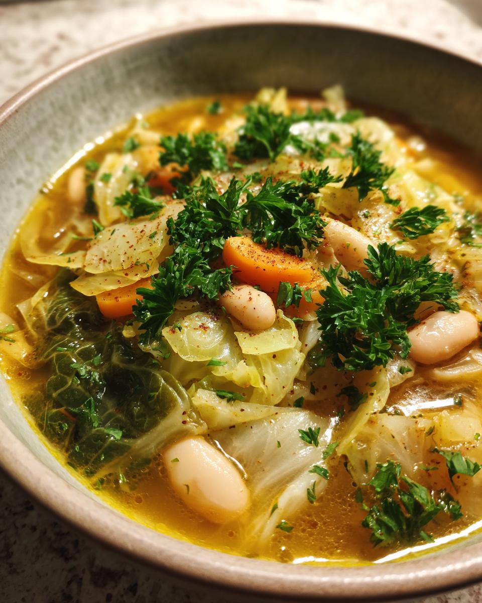 Lemon-Turmeric Cabbage & White Bean Soup - detail 2