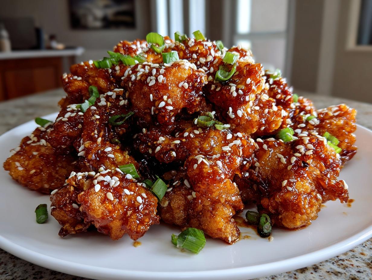 Sesame Chicken with Crispy Coating