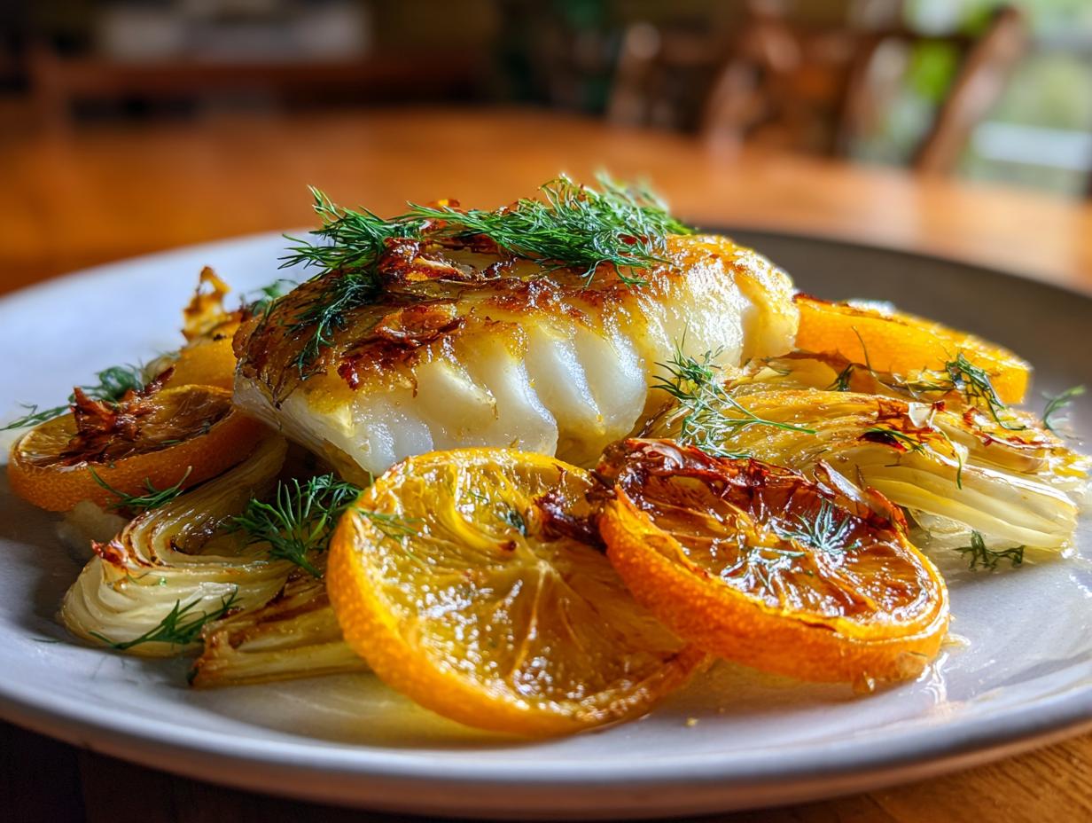 Slow Roasted Cod with Citrus and Fennel