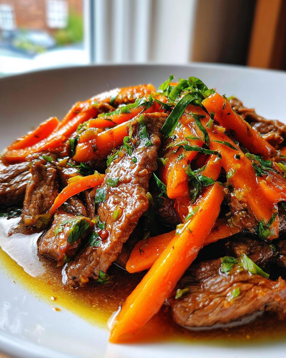 Spicy Tangerine Beef with Carrot Ribbons - detail 2