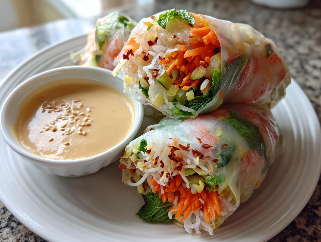 Fresh Spring Rolls with Peanut Sauce