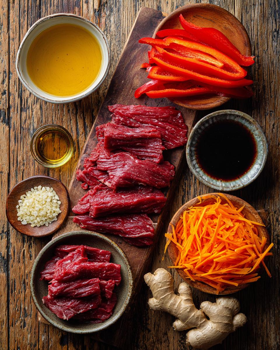 Spicy Tangerine Beef with Carrot Ribbons - detail 1