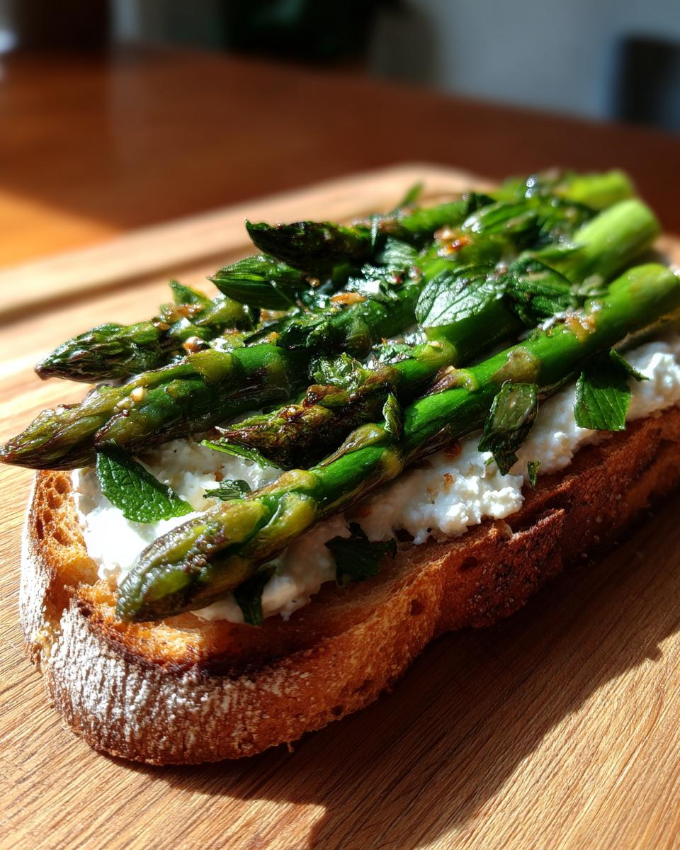 Asparagus Tartine with Ricotta and Mint - detail 2