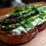 Asparagus Tartine with Ricotta and Mint