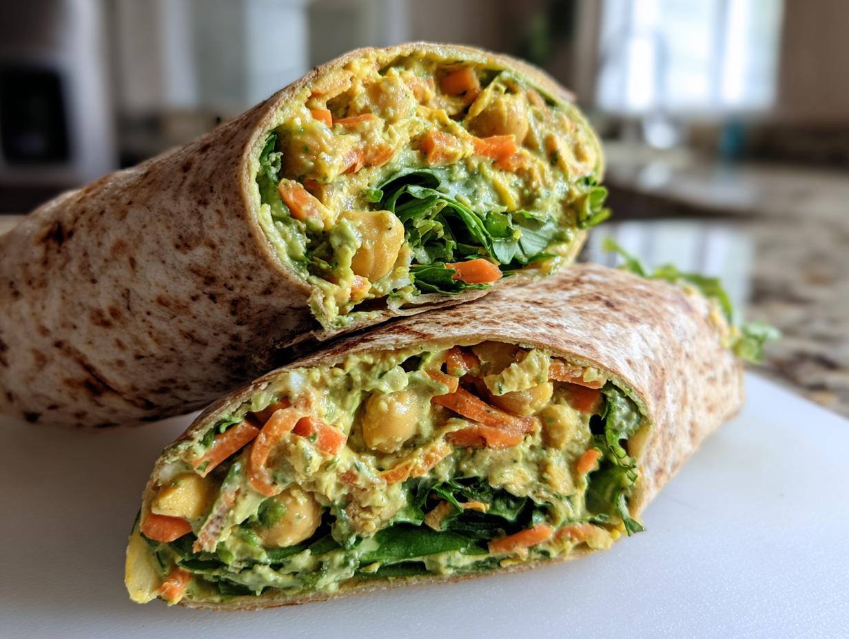 Chickpea Salad Wraps with Avocado Dill Sauce