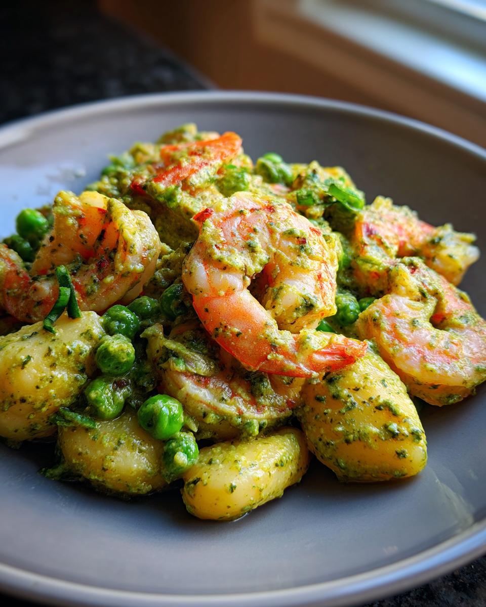 Creamy Pesto Shrimp with Gnocchi & Peas - detail 2