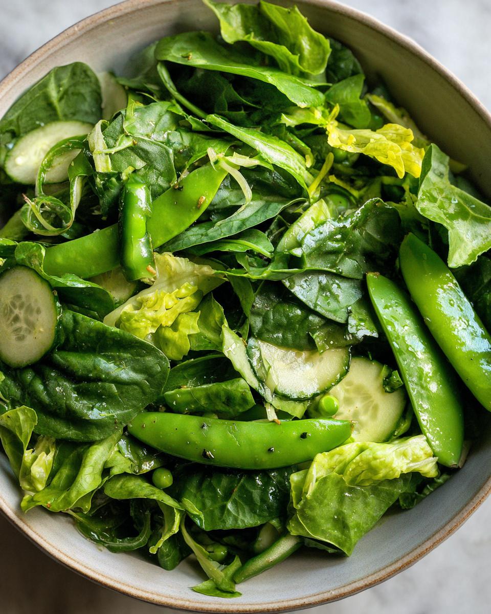 Everything Green Spring Salad with Lemon Basil Vinaigrette - detail 2