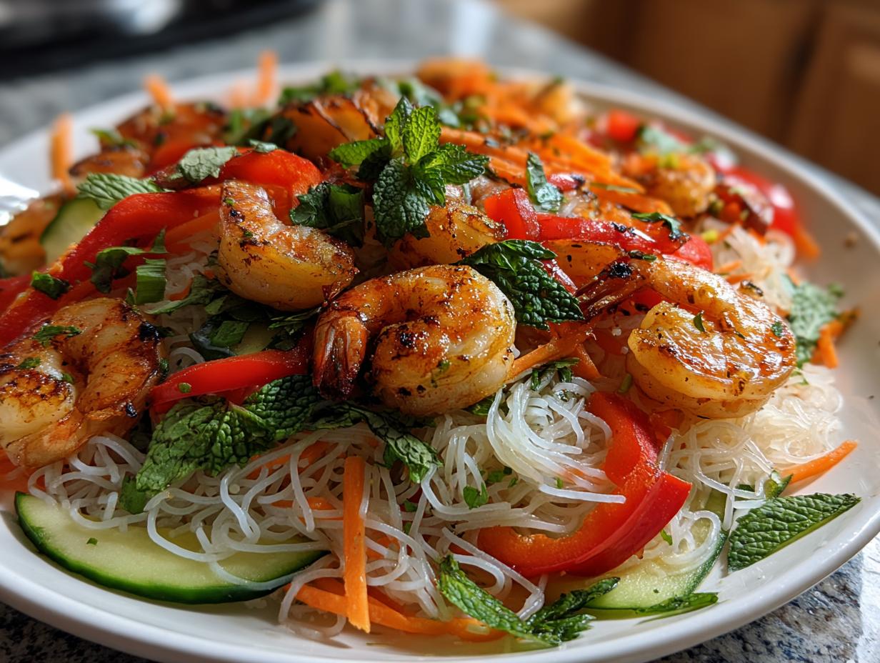 Grilled Shrimp and Noodle Salad