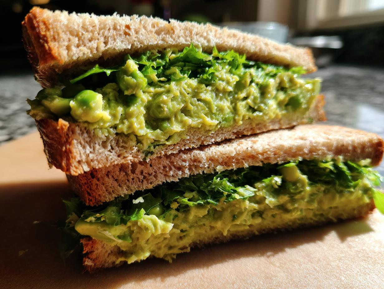 Lemon Edamame Avocado Sandwiches
