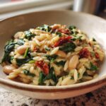 One-Pot White Bean, Spinach & Sun-Dried Tomato Orzo