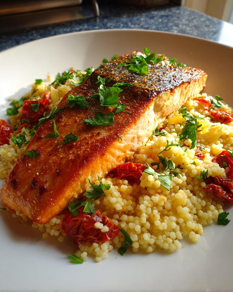 One-Skillet Salmon with Fennel & Sun-Dried Tomato Couscous - detail 2