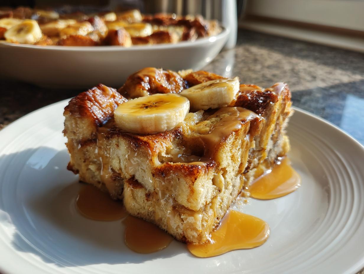 Peanut Butter-Banana French Toast Casserole