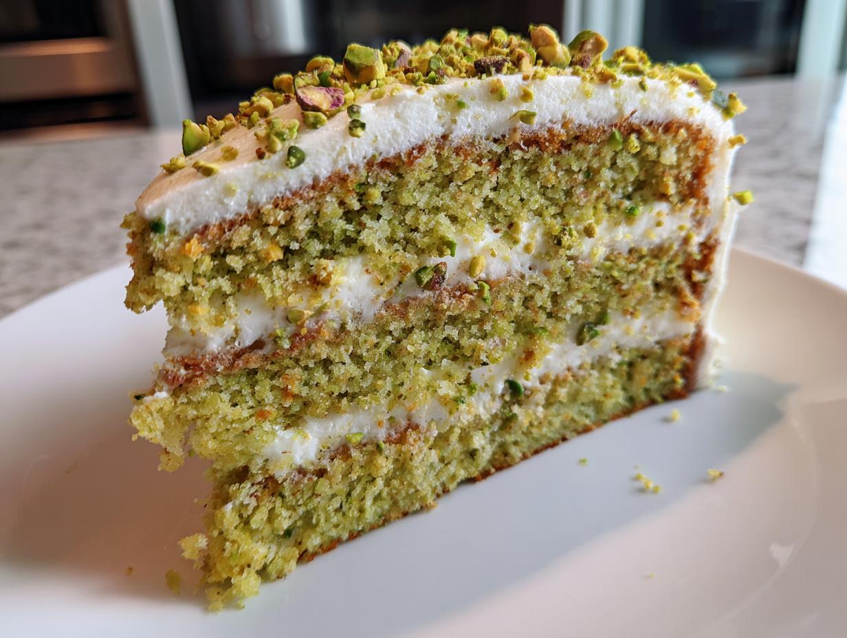 Pistachio Cake with Cream Cheese Frosting
