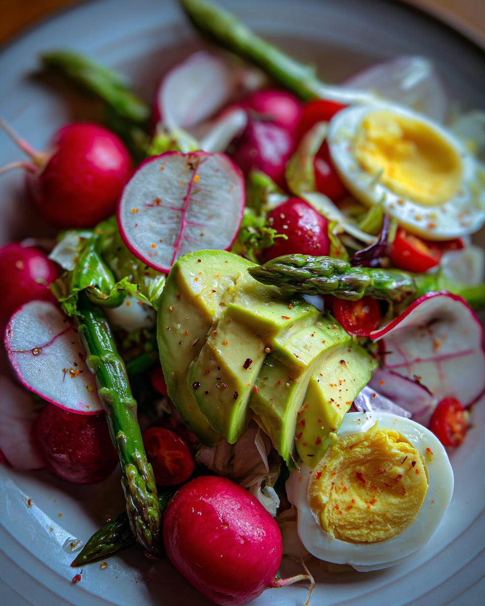 Radish, Avocado and Asparagus Salad - detail 2