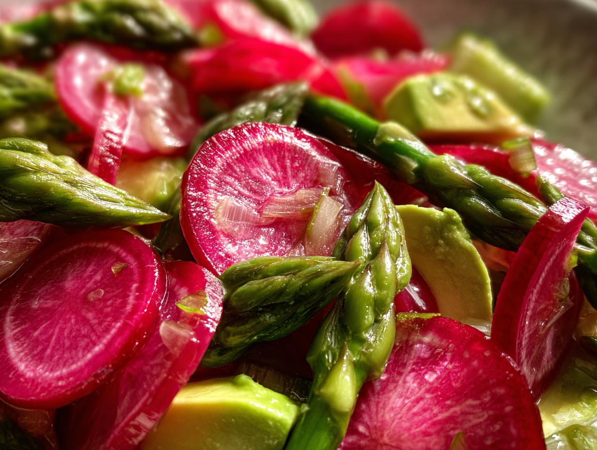 Radish, Avocado and Asparagus Salad