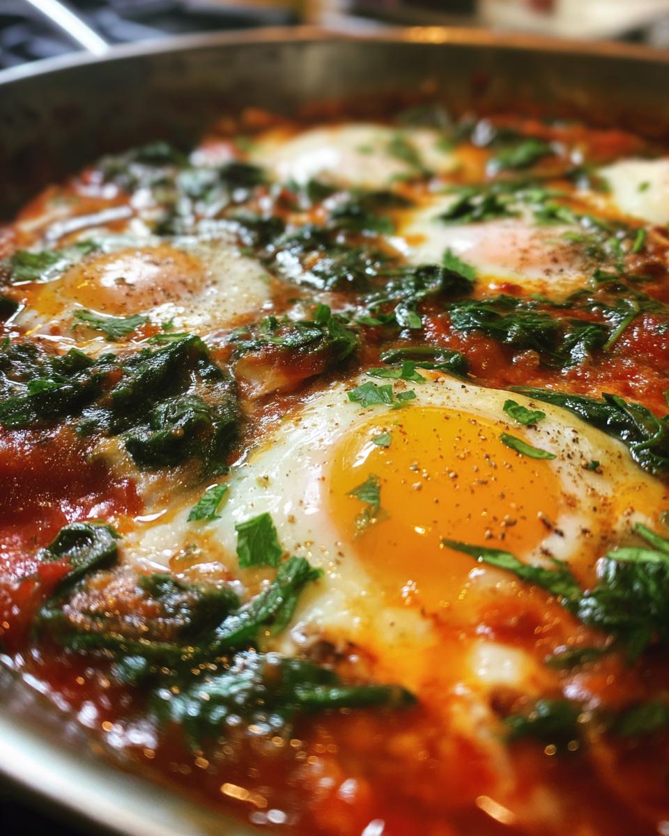 Shakshuka with Spinach and Harissa - detail 2